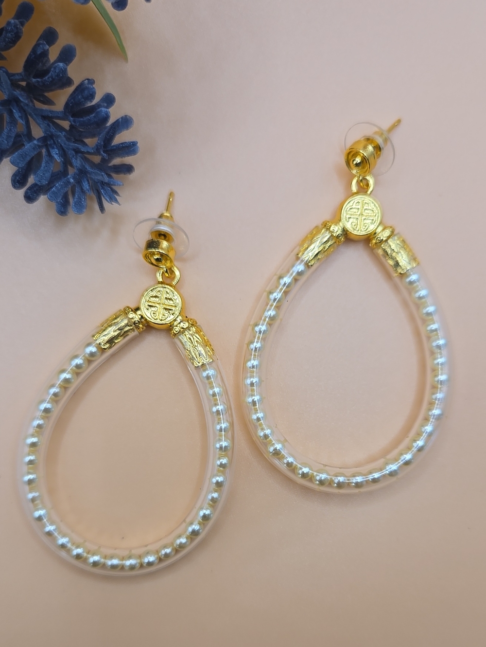 Budha All Weathers Beads Womens Earrings . Color Cream Pearl.  (NOT Budhagirls)
